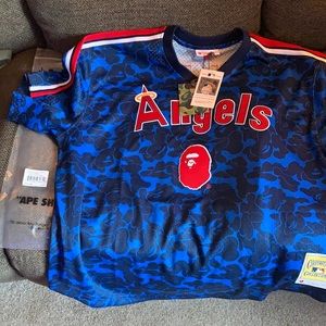 Bape X Mitchell & Ness California Angels Jersey